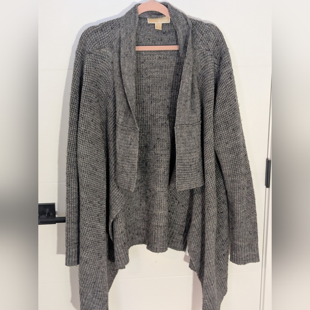 Michael Kors Grey Open Front Wool-Blend Sweater – Size L - Picture 1 of 5